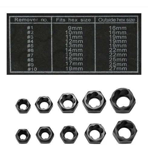 Extractor De Tuercas Pernos Dañados X10und Dy-202356