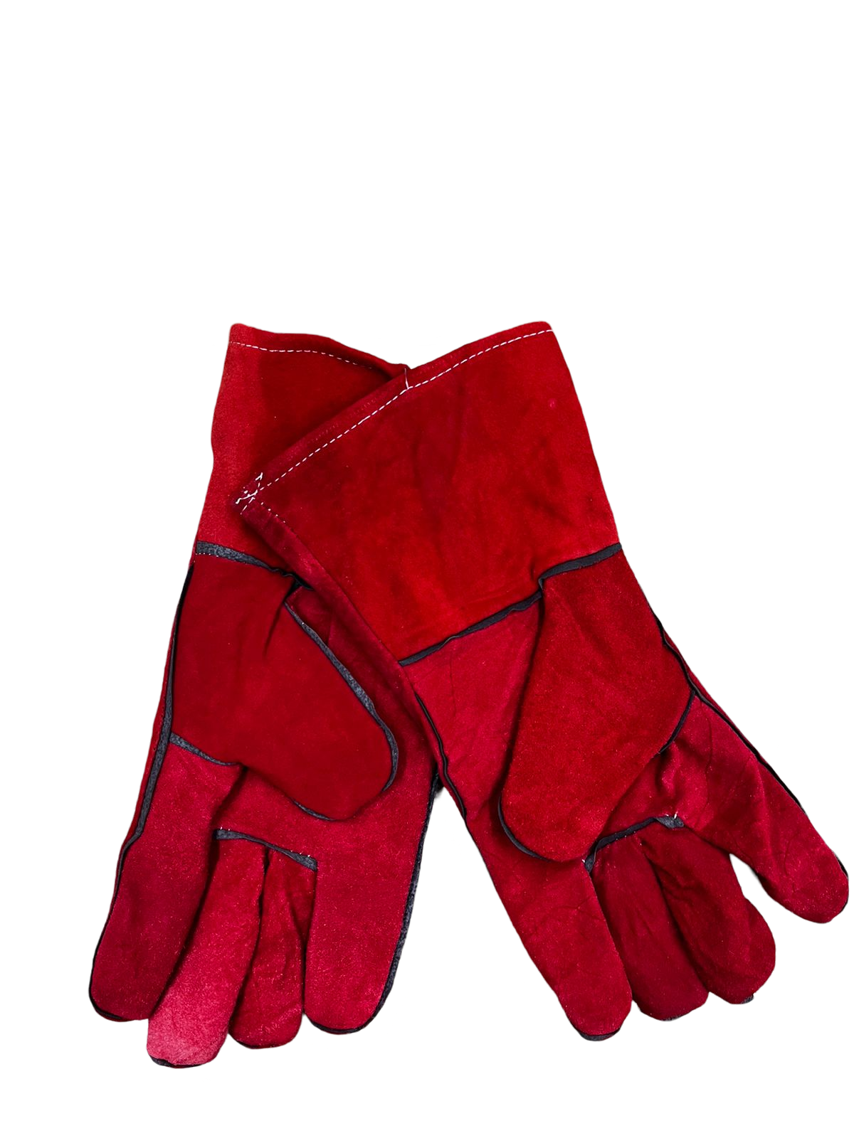 Guantes de soldador rojo en carnaza 38cm HC99512