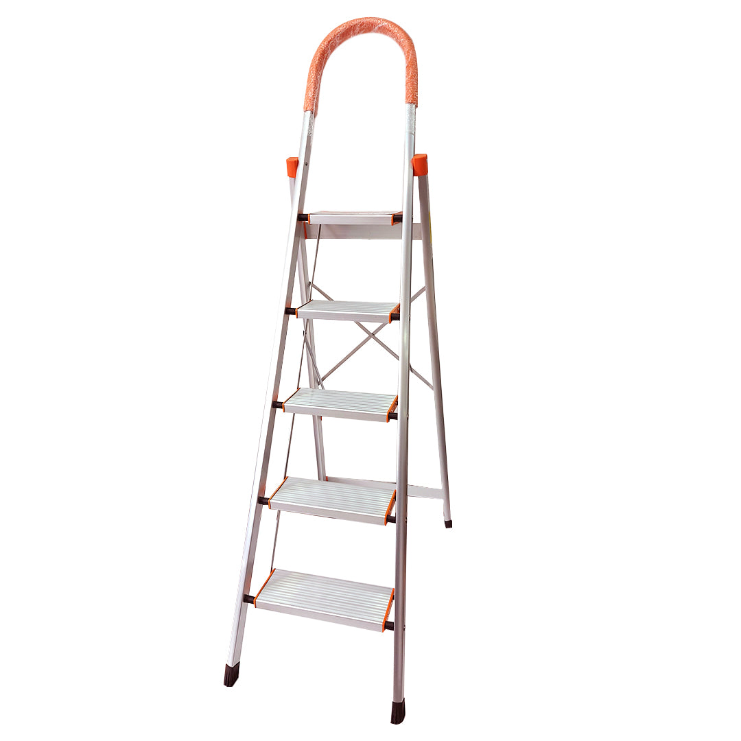 Escalera Plegable x 5 Peldaños Naranja REF HC99741 – Hechi Tools