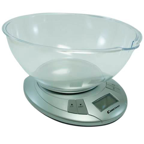 Gramera digital para cocina con bowl azul