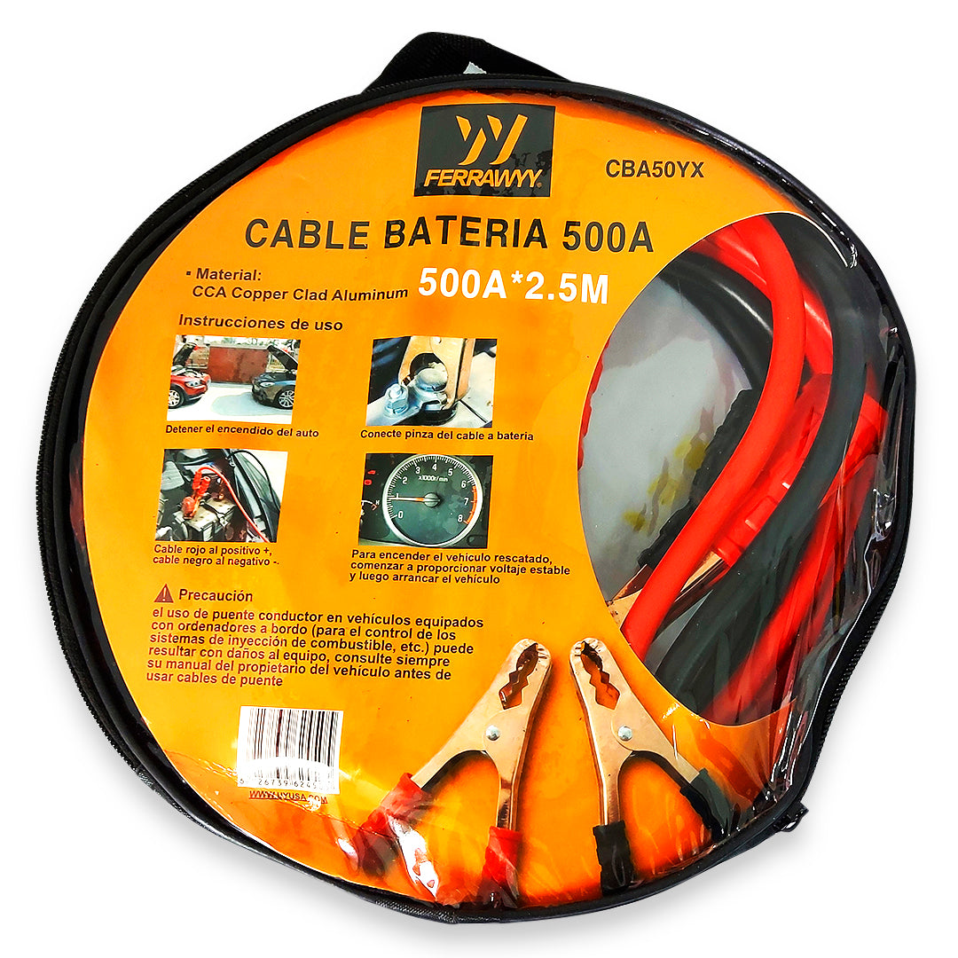 Cable Batería 500A 2.5 mt REF CBA50YX – Hechi Tools