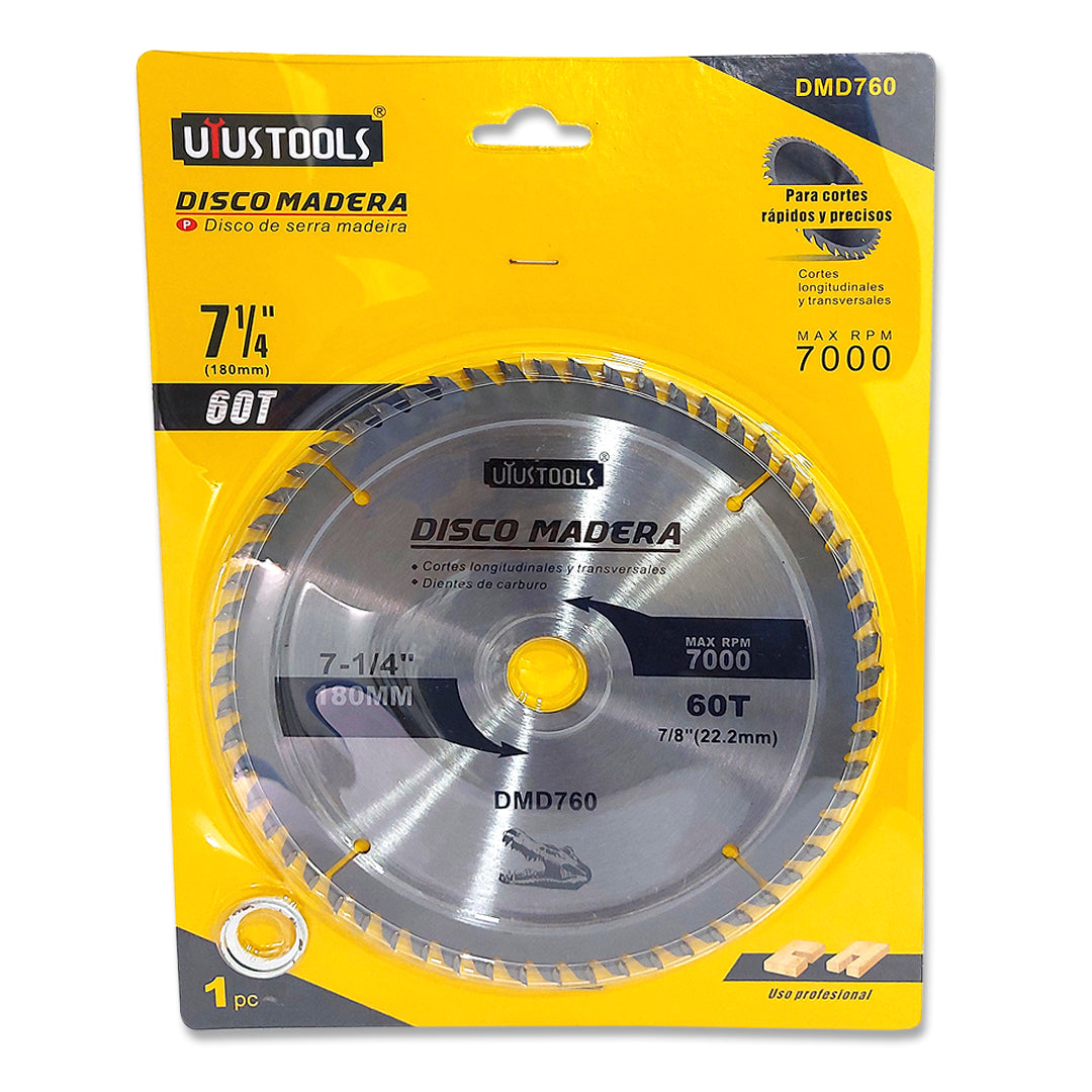 Disco Corte Madera 7-1/4" X 60T REF DMD760