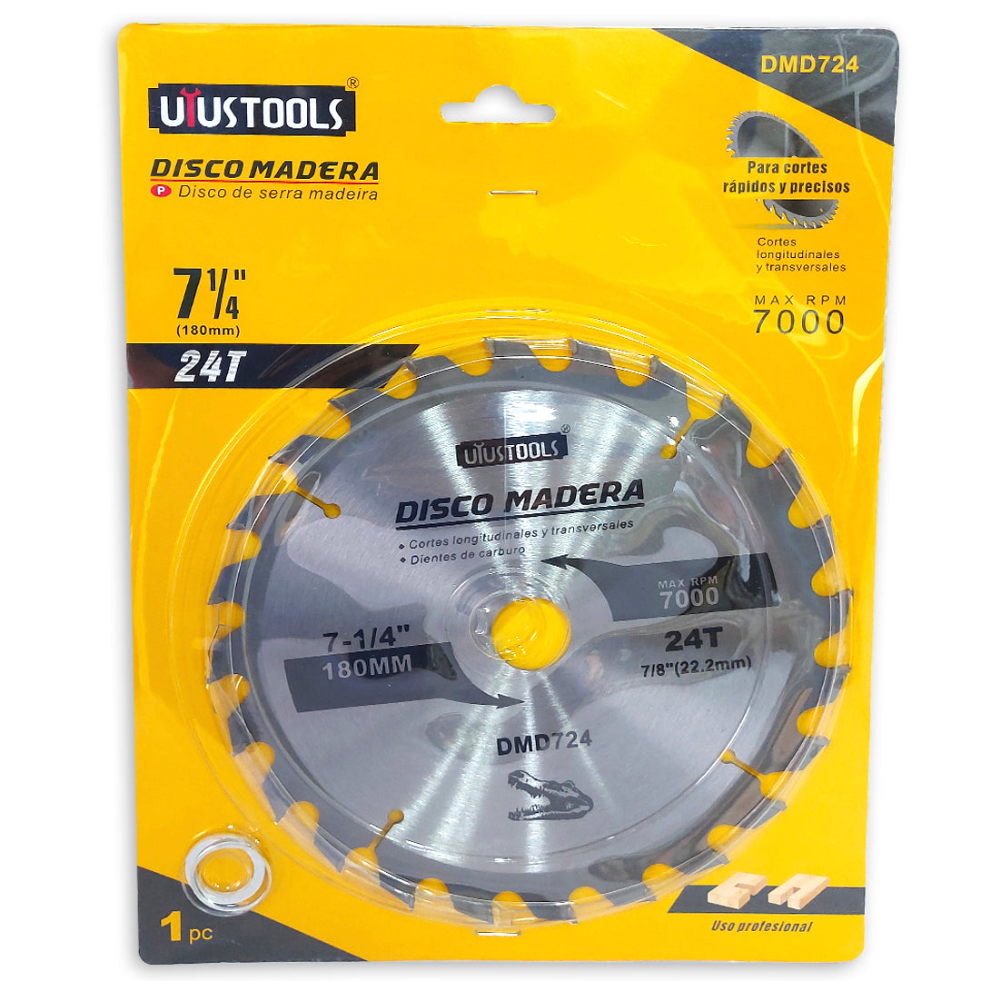 Disco Corte de Madera 7 - 1/4" REF DMD724