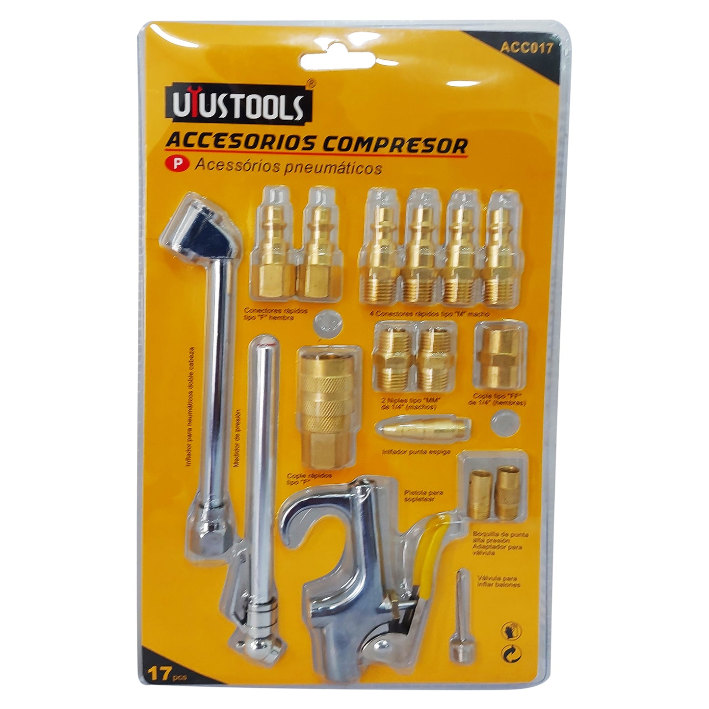 Juego de Accesorios Para Compresor 17 Pzs REF ACC017