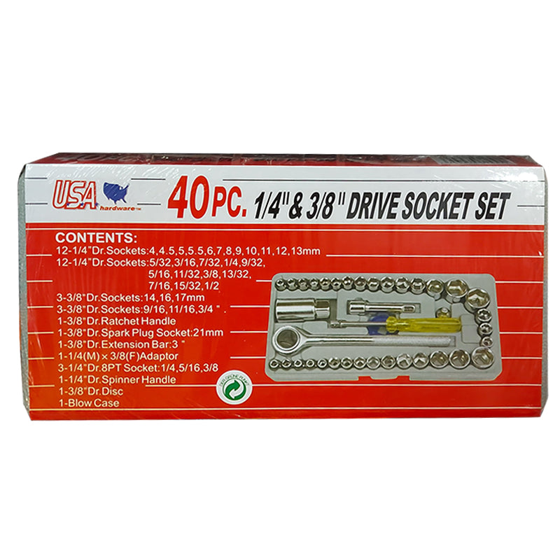 Juego de Ratchet 1/4"& 3/8 x40 Pzs REF CA-152