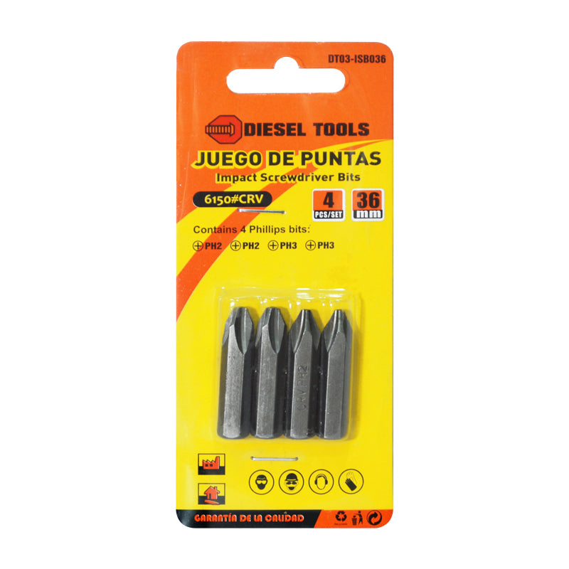 Set de Puntas x4 36mm DIESEL REF DT03-ISB036