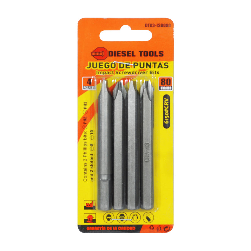Set de Puntas x4 80mm DIESEL REF DT03-ISB080