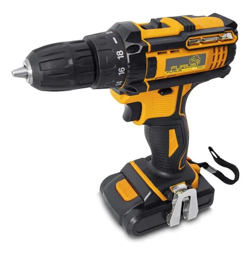 Taladro Percutor Inalámbrico 1/2 21v Furius Fcd21 + Maleta  FCD21