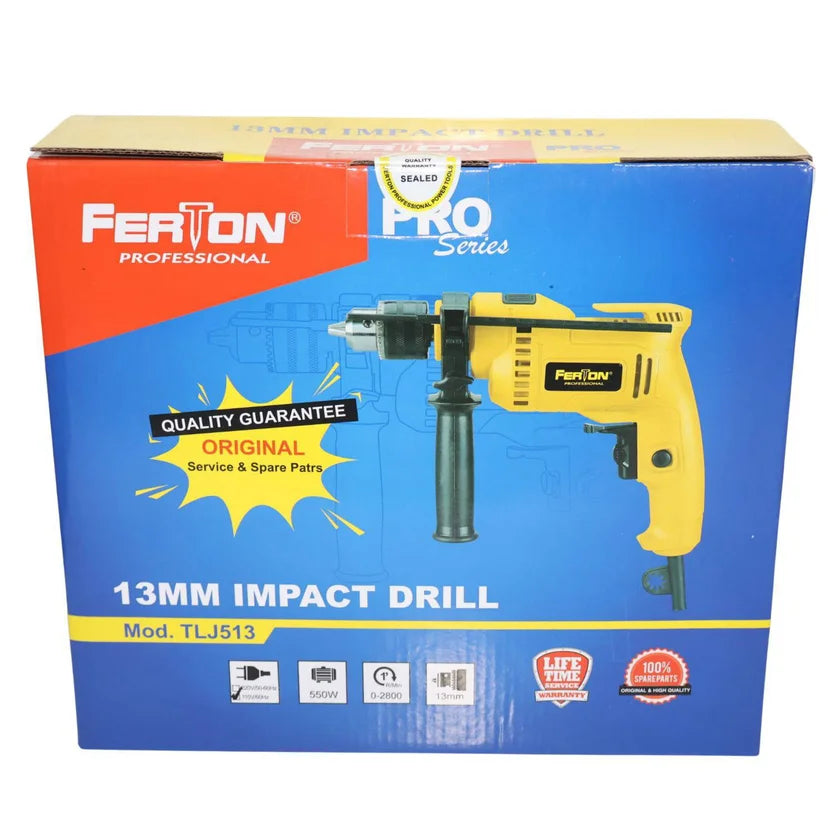 Taladro de 1/2 Pulgada Percutor 550W Ferton