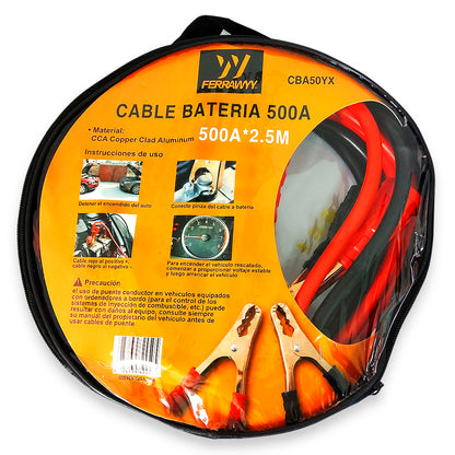 Cable Con Pinza Batería Coche 2.5M.500A