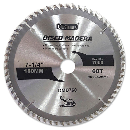 Disco Corte Madera 7-1/4" X 60T REF DMD760