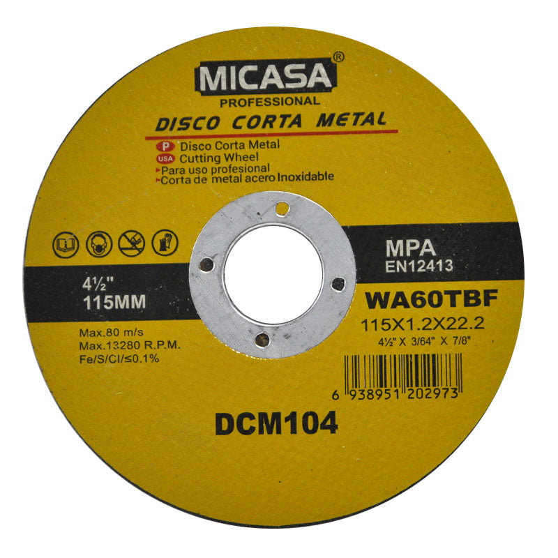 Disco Corte Metal 4 1/2" REF DCM104