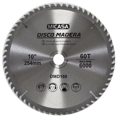 Disco Corte Madera 10'' X 60 dientes REF DMD160