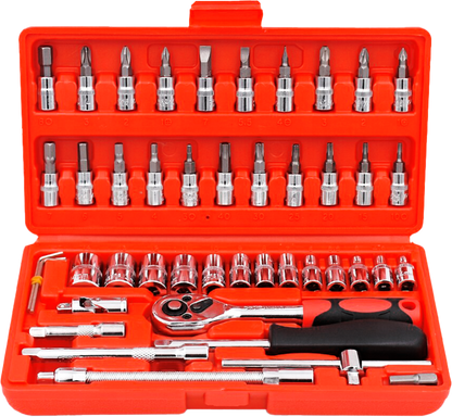 Ratchet x 46 Piezas 1/4” REF 46-G