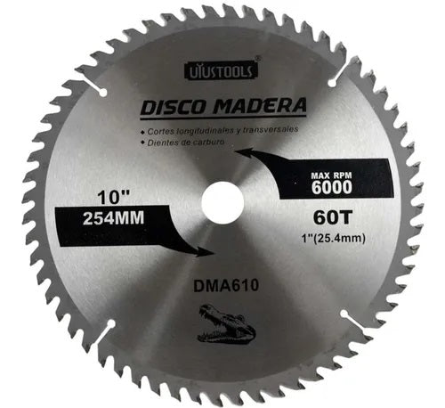 Disco Corte de Madera 10" x 60 dientes REF DMA610